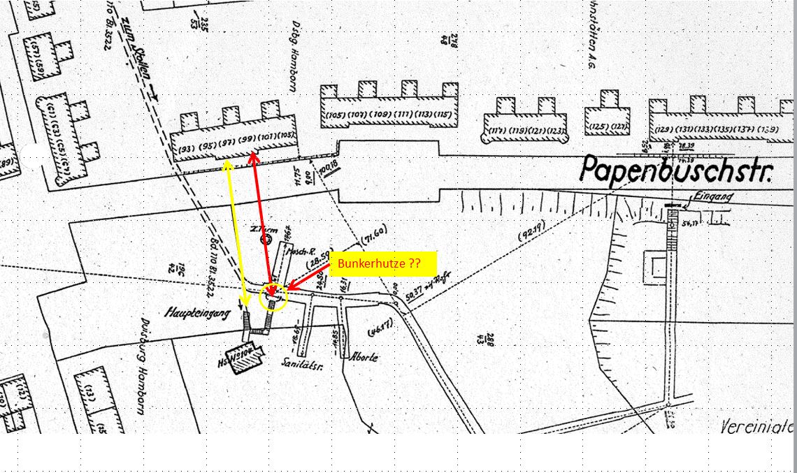 Papenbusch Bunker Haupteingang + Bunkerhutze, alte Karte.JPG